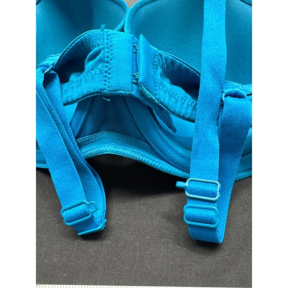 Ambrielle 36D Blue Padded Bra With Adjustable Straps & Lace Trim - Picture 5 of 6